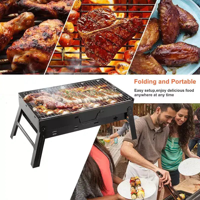 Barbecue portable pliant pour camping, jardin, extérieur