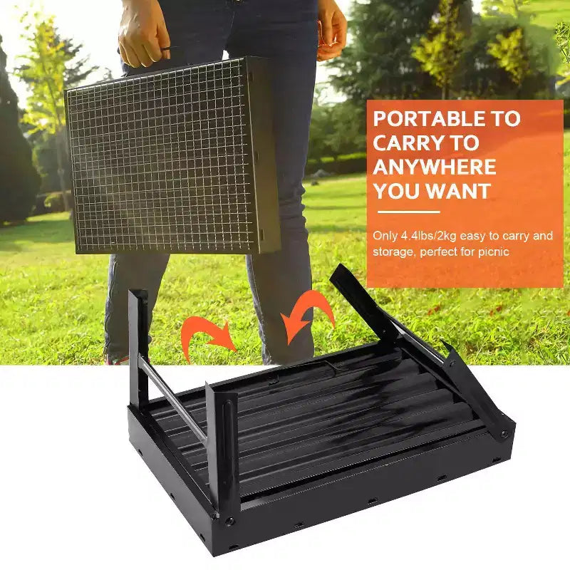 Barbecue portable pliant pour camping, jardin, extérieur