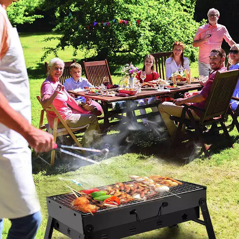 Barbecue portable pliant pour camping, jardin, extérieur