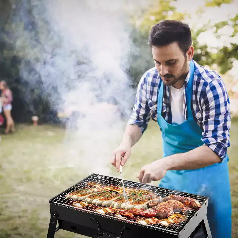 Barbecue portable pliant pour camping, jardin, extérieur
