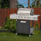 Barbecue au propane 4 brûleurs Barbecue à gaz en acier inoxydable avec brûleur latéral pour barbecue extérieur, camping