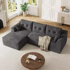 Dark Gray Modular Sectional Sofa  L-Shape with Deep Seat & Oversized Chaise, No Assembly, Plush Upholstered for Living Room