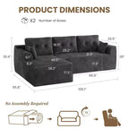 Dark Gray Modular Sectional Sofa  L-Shape with Deep Seat & Oversized Chaise, No Assembly, Plush Upholstered for Living Room