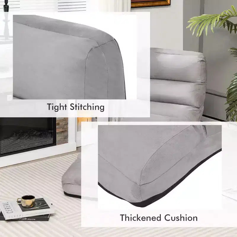 Canapé paresseux pliant Costway, Chaise longue avec dossier réglable sur 5 positions Gris/Beige