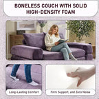 Modern Chenille Convertible Sofa Bed Queen Size Split Back Design
