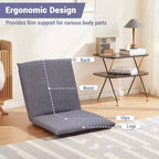 Adjustable Collapsible Floor Chair, Removable Washable Cover, Comfortable Cotton Lounge Sofa, for Reading, Gaming, Home Office