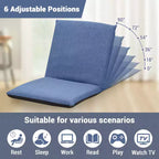 Adjustable Collapsible Floor Chair, Removable Washable Cover, Comfortable Cotton Lounge Sofa, for Reading, Gaming, Home Office