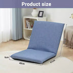 Adjustable Collapsible Floor Chair, Removable Washable Cover, Comfortable Cotton Lounge Sofa, for Reading, Gaming, Home Office