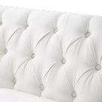 3-Seat Sofa Tufted Upholstered Cloud Sofa Couch Cozy Louge Sofa with 2 Pillows, Nailhead Trim & Solid Wood Legs, Beige - ModernLuxe