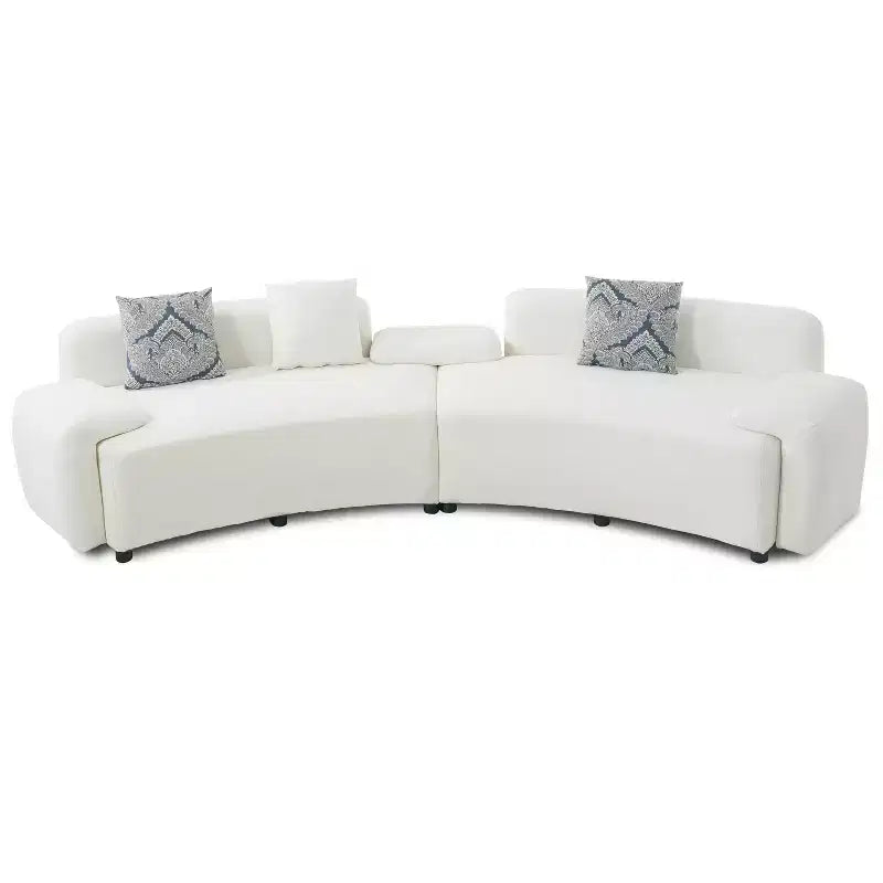 Canapé 4 places incurvé moderne Christopher Knight Home Alvis 122 en tissu rembourré avec 3 coussins