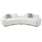 Canapé 4 places incurvé moderne Christopher Knight Home Alvis 122 en tissu rembourré avec 3 coussins