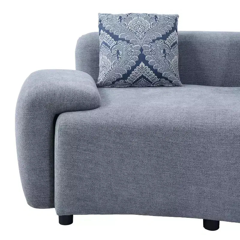 Canapé 4 places incurvé moderne Christopher Knight Home Alvis 122 en tissu rembourré avec 3 coussins