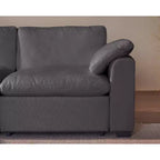 Dyonery 120 Oversized Cloud Modular Sectional Sofa for Living Room,Down-Filled Wide Deep Seat Couch,Solid Wood Frame,Tool Free Assembly,Dark Gray