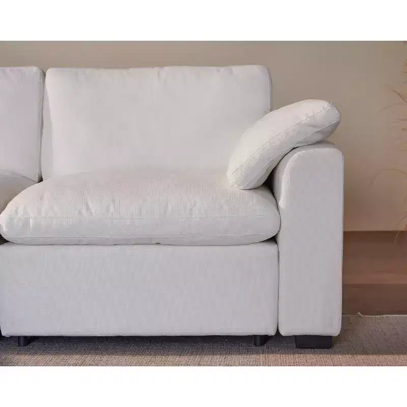 Dyonery 120 Oversized Cloud Modular Sectional Sofa for Living Room,Down-Filled Wide Deep Seat Couch,Solid Wood Frame,Tool Free Assembly,Dark Gray