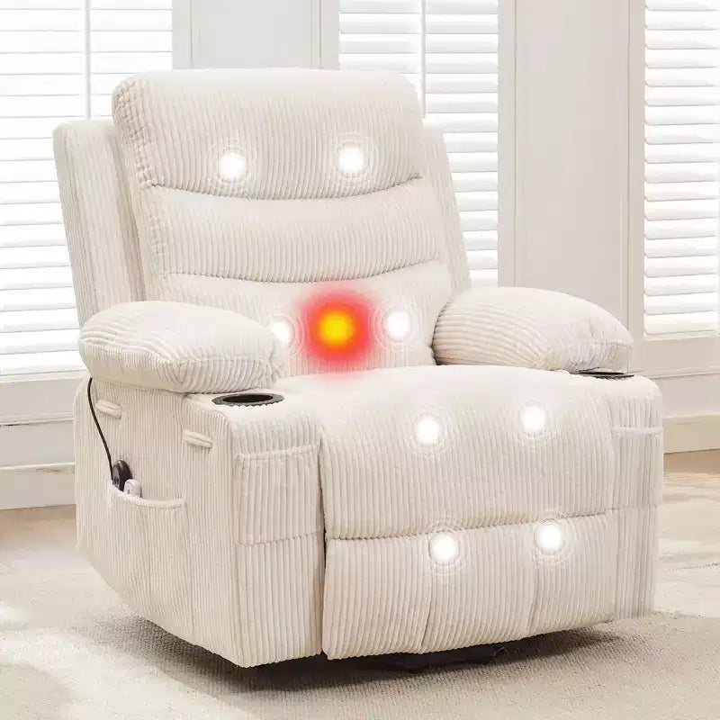 Power Lift Recliner Chair, Electric Recliners with Vibration Massage and Lumbar Heating, Electric Glider Reclining Single Sofa Chair