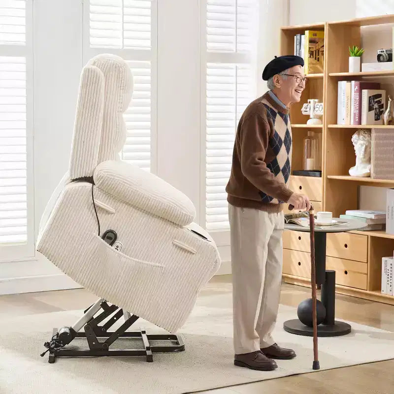 Power Lift Recliner Chair, Electric Recliners with Vibration Massage and Lumbar Heating, Electric Glider Reclining Single Sofa Chair
