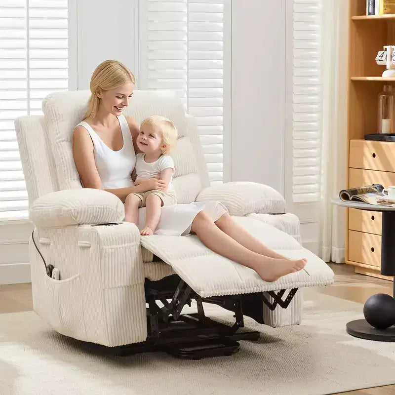 Power Lift Recliner Chair, Electric Recliners with Vibration Massage and Lumbar Heating, Electric Glider Reclining Single Sofa Chair
