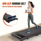 Tapis de course compact sans bras JIONJOY : Marcheur silencieux sous le bureau pour petits espaces, mince et portable - Idéal pour le bureau à domicile et l'entraînement en appartement