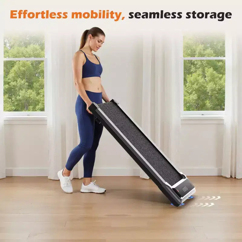 Tapis de course compact sans bras JIONJOY : Marcheur silencieux sous le bureau pour petits espaces, mince et portable - Idéal pour le bureau à domicile et l'entraînement en appartement