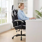 LauKingdom Gaming Chair with Footrest, Ergonomic High-Back Gamer Chair, Adjustable Headrest & Lumbar, PU Leather Racing Style for Office & Home