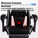 PU Gaming Chair with Reclining Backrest and Retractable Footrest, High Back Swivel Computer Desk Chair for Gamers & Home Office-Panipeachy