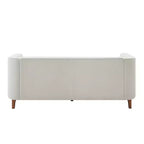 Christopher Knight Home Panadda Modern 76 3-Seater Wooden Chenille Upholstered Sofa with Channel Tufted Backrest