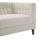 Christopher Knight Home Panadda Modern 76 3-Seater Wooden Chenille Upholstered Sofa with Channel Tufted Backrest