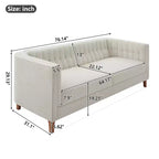 Christopher Knight Home Panadda Modern 76 3-Seater Wooden Chenille Upholstered Sofa with Channel Tufted Backrest