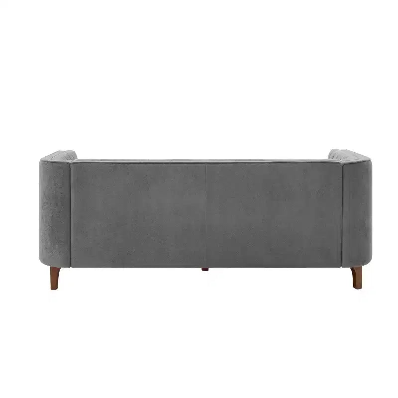 Christopher Knight Home Panadda Modern 76 3-Seater Wooden Chenille Upholstered Sofa with Channel Tufted Backrest