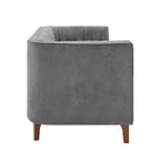 Christopher Knight Home Panadda Modern 76 3-Seater Wooden Chenille Upholstered Sofa with Channel Tufted Backrest