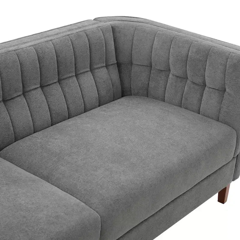 Christopher Knight Home Panadda Modern 76 3-Seater Wooden Chenille Upholstered Sofa with Channel Tufted Backrest