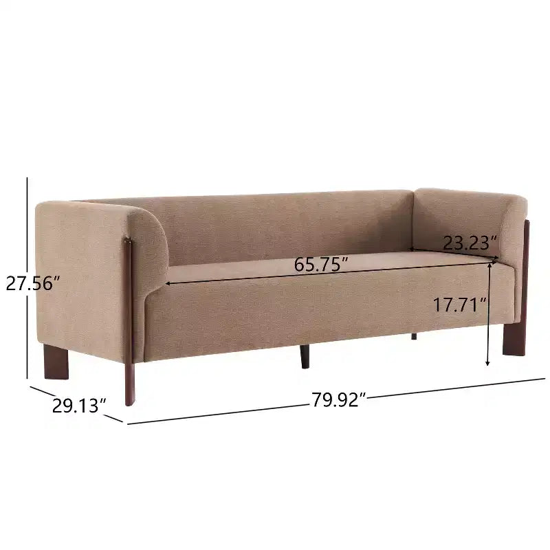 Canapé rembourré moderne en bois 3 places Christopher Knight Home Patcharee 80
