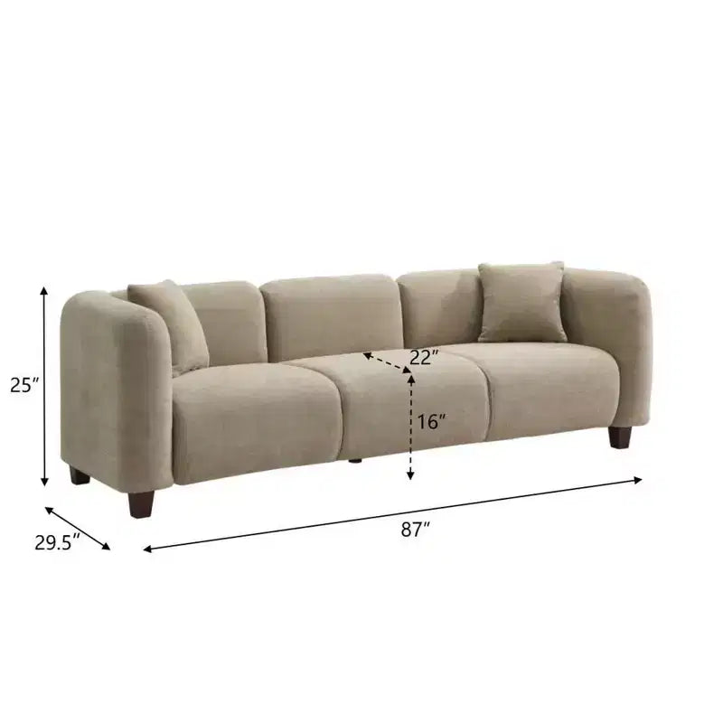 Christopher Knight Home Aldridge 87 Modern Apartment Sofa  Compact Shallow-Depth 3-Seater