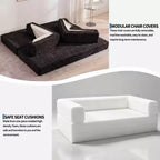 Canapé-lit de 205 cm, canapé-lit convertible 5 en 1, canapé-lit pliant en velours côtelé pour salon, chambre, appartement et dortoir