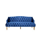 Canapé 3 places en velours Christopher Knight Home Thomas, style moderne du milieu du siècle, 184,8 cm, avec pieds incurvés en bois