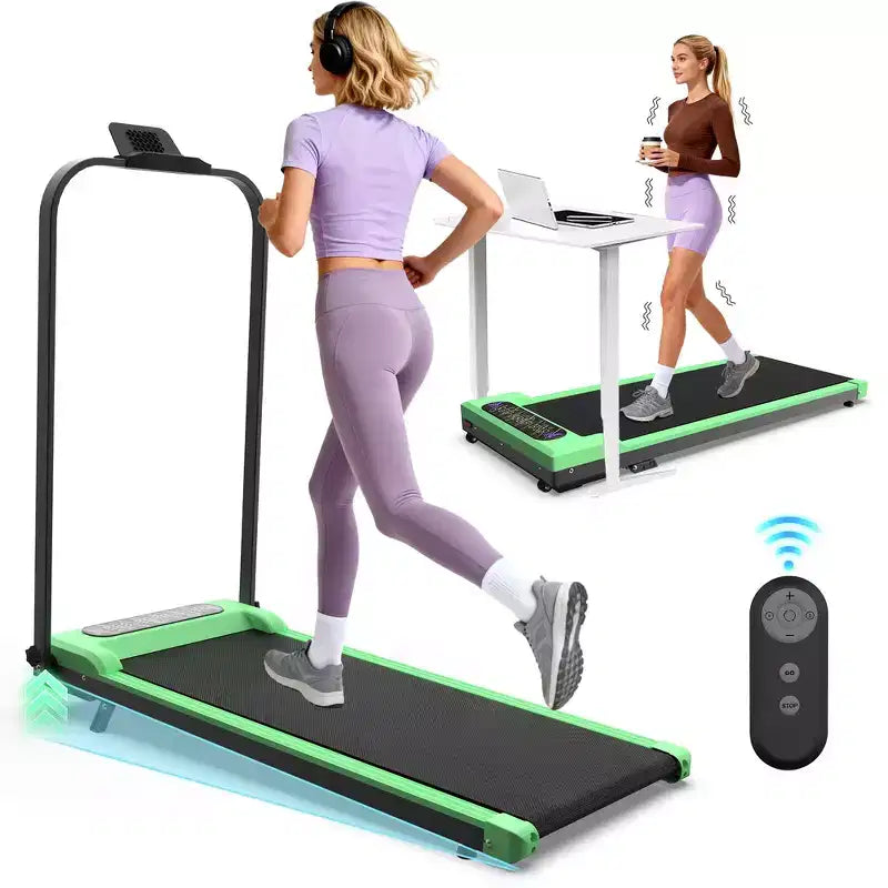 Whisen 2 in 1 Upgrade Foldable Treadmills, Home Exercise Equipment Treadmills, Under Desk Walking Pad with Handle Bar & Incline