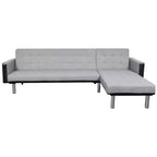 vidaXL Sofa Black and grey Wooden frame, polyester fabric Large - Black