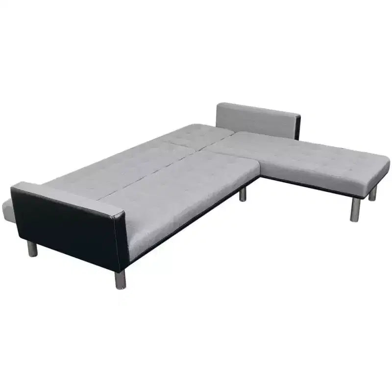 vidaXL Sofa Black and grey Wooden frame, polyester fabric Large - Black