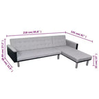 vidaXL Sofa Black and grey Wooden frame, polyester fabric Large - Black