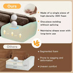 FurnitureR Plush Modular Sectional Sofa with Ottoman, Deep Seat Cloud Couch Upholstered L Shaped Sofa for Living Room, Modern Oversized Couch, Brown