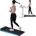 Tapis de marche Whisen pour exercice sous le bureau, tapis de course à domicile avec inclinaison pour petits espaces - Noir