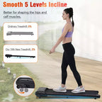 Tapis de marche Whisen pour exercice sous le bureau, tapis de course à domicile avec inclinaison pour petits espaces - Noir