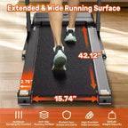 Tapis de course pliable 3.5 CV pour la maison avec inclinaison et 71 entraînements, capacité de 136 kg, application avec cours d'entraînement gratuits, deux haut-parleurs HiFi, équipement d'exercice