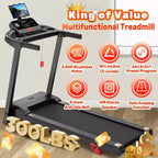 Tapis de course pliable 3.5 CV pour la maison avec inclinaison et 71 entraînements, capacité de 136 kg, application avec cours d'entraînement gratuits, deux haut-parleurs HiFi, équipement d'exercice