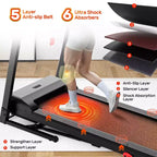 Tapis de course pliable 3.5 CV pour la maison avec inclinaison et 71 entraînements, capacité de 136 kg, application avec cours d'entraînement gratuits, deux haut-parleurs HiFi, équipement d'exercice