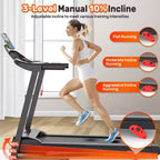 Tapis de course pliable 3.5 CV pour la maison avec inclinaison et 71 entraînements, capacité de 136 kg, application avec cours d'entraînement gratuits, deux haut-parleurs HiFi, équipement d'exercice