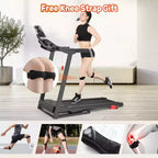 Tapis de course pliable 3.5 CV pour la maison avec inclinaison et 71 entraînements, capacité de 136 kg, application avec cours d'entraînement gratuits, deux haut-parleurs HiFi, équipement d'exercice