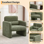 Single Sofa Chair,300LBS,Curved Backrest, Comfortable Armchair,Oversized Reading Chair for Living Room Bedroom Study Office