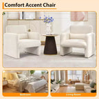 Single Sofa Chair,300LBS,Curved Backrest, Comfortable Armchair,Oversized Reading Chair for Living Room Bedroom Study Office