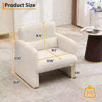 Single Sofa Chair,300LBS,Curved Backrest, Comfortable Armchair,Oversized Reading Chair for Living Room Bedroom Study Office